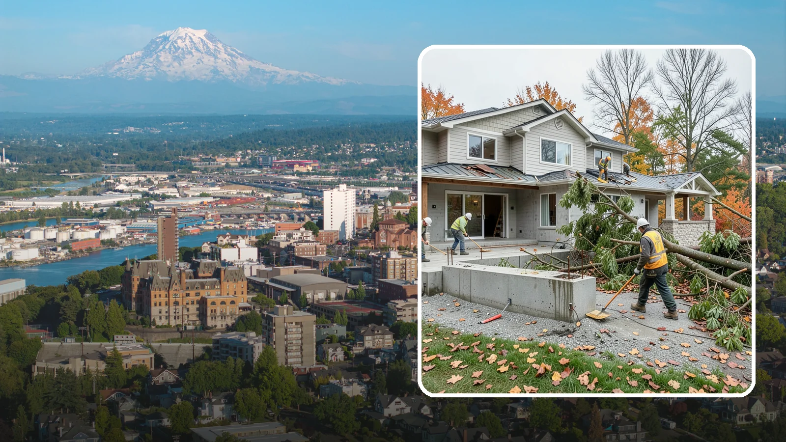 Storm Damage Repair in Tacoma, Pierce County, WA - Fast storm damage repair for the wind, rain, and fallen-tree harm PNW storms bring.