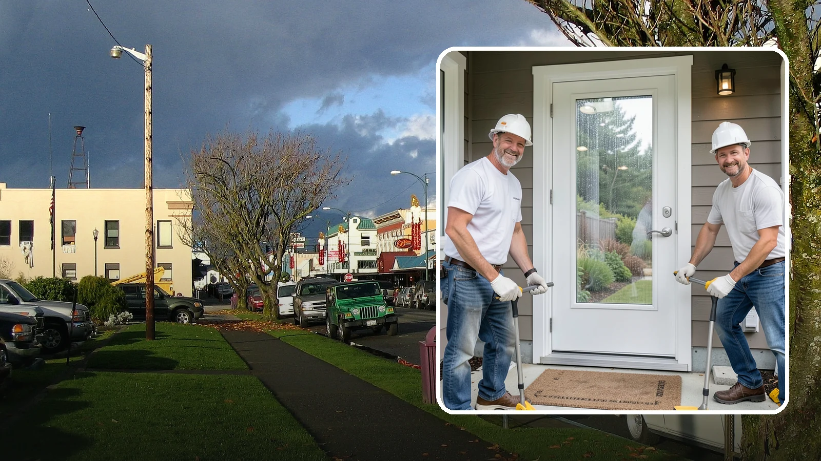 Storm Door Installation in Arlington, Snohomish County, WA - A storm door that shields your entry from Northwest wind and rain while adding ventilation and light.