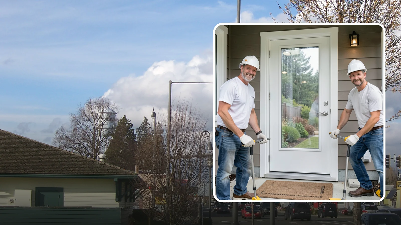 Storm Door Installation in Marysville, Snohomish County, WA - A storm door that shields your entry from Northwest wind and rain while adding ventilation and light.