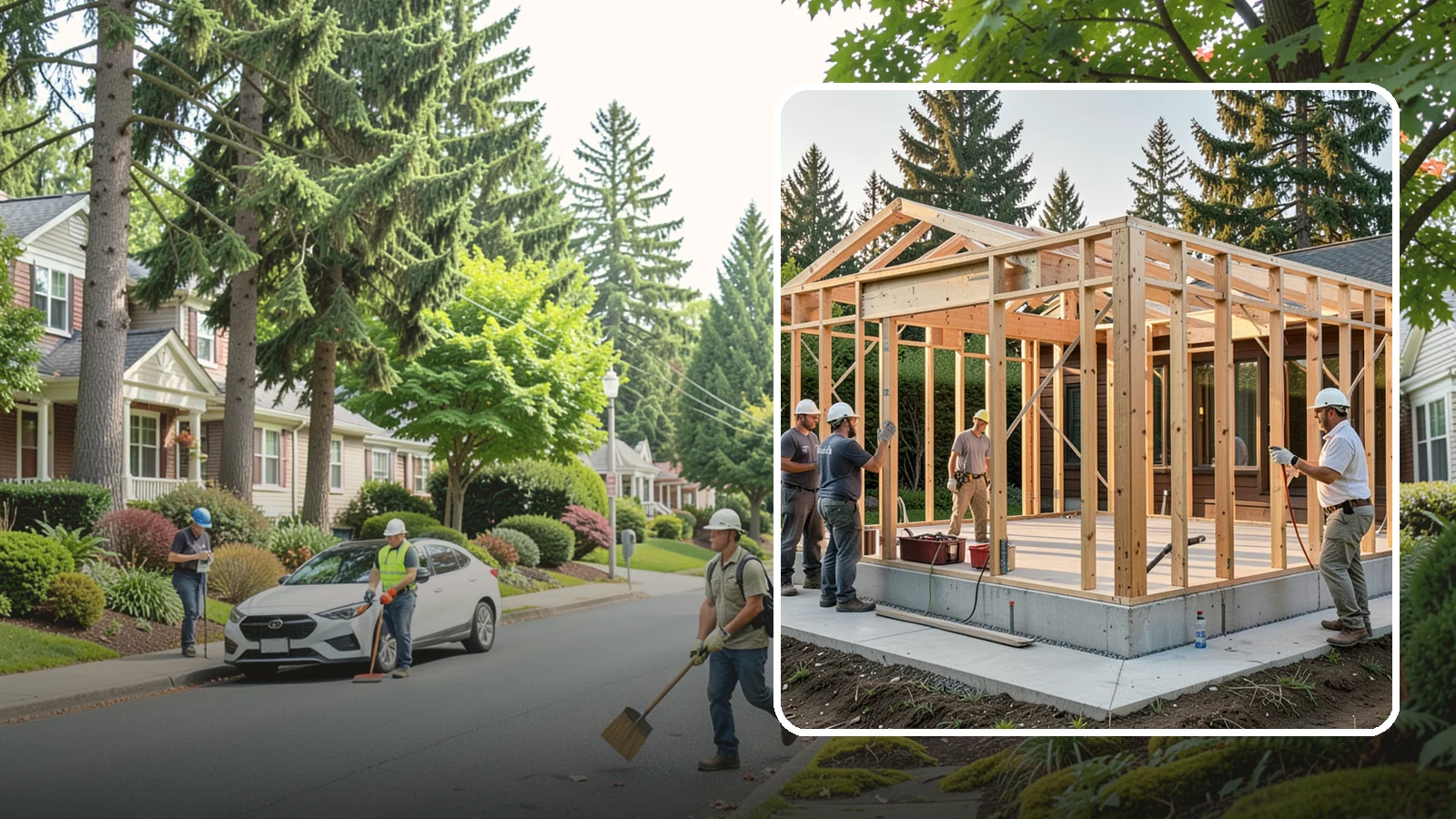Structural Framing in Beaux Arts Village, King County, WA - We erect the primary load-carrying frame of your home to engineered specs built for PNW seismic and wind loads.