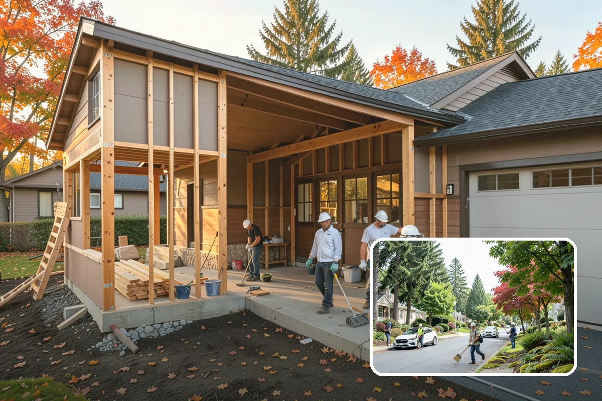 Structural Framing in Beaux Arts Village, King County, WA - A continuous, engineered load path from roof to foundation