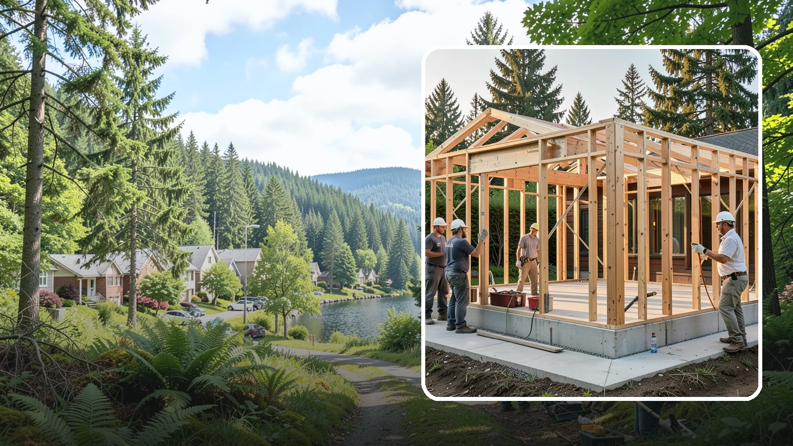 Structural Framing in Lake Forest Park, King County, WA - We erect the primary load-carrying frame of your home to engineered specs built for PNW seismic and wind loads.