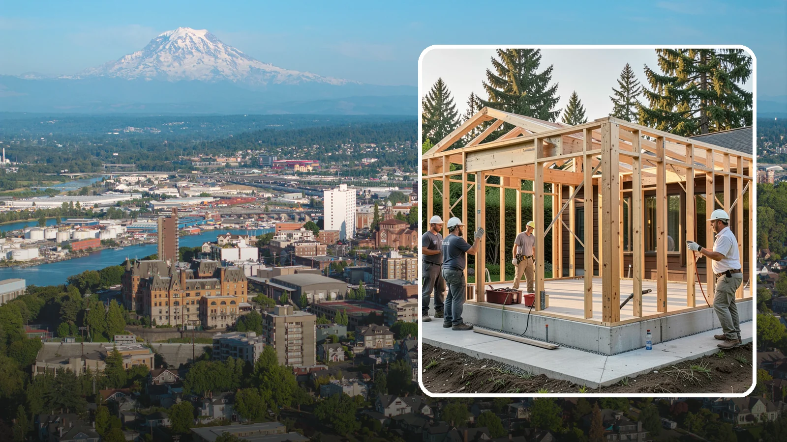 Structural Framing in Tacoma, Pierce County, WA - We erect the primary load-carrying frame of your home to engineered specs built for PNW seismic and wind loads.