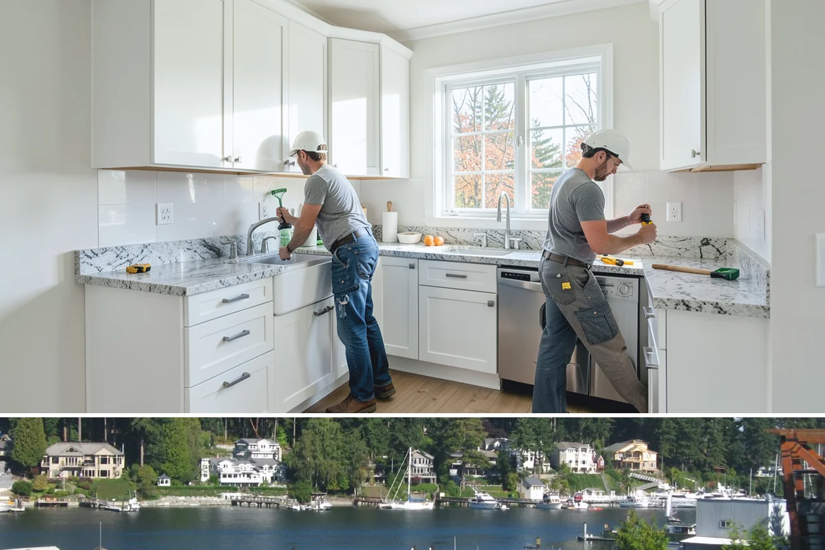 Stucco Installation in Gig Harbor, Pierce County, WA - Warm, dry summer weather is strongly preferred so each stucco coat cures properly before the wet season.