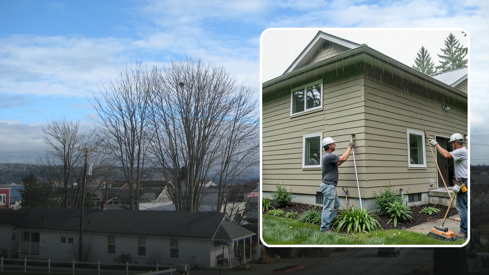 Stucco Installation in Langley, Island County, WA - We install properly detailed stucco systems designed to manage moisture in a rainy Western Washington environment.