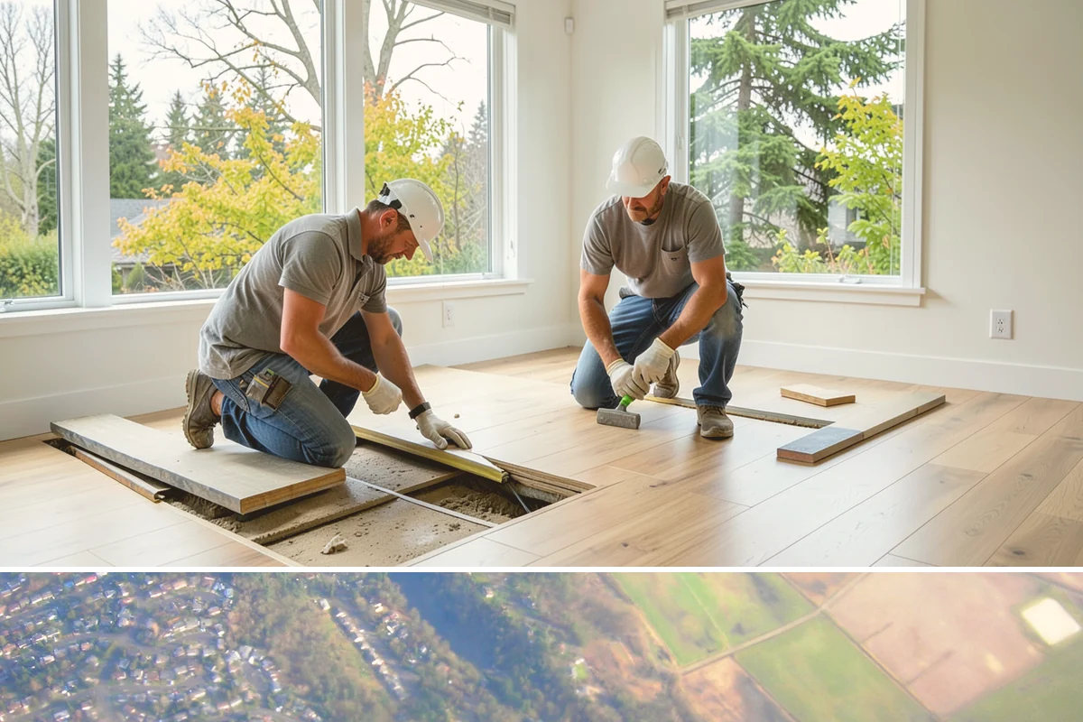 Subfloor Installation in Algona, King County, WA - Subfloor goes down promptly after framing