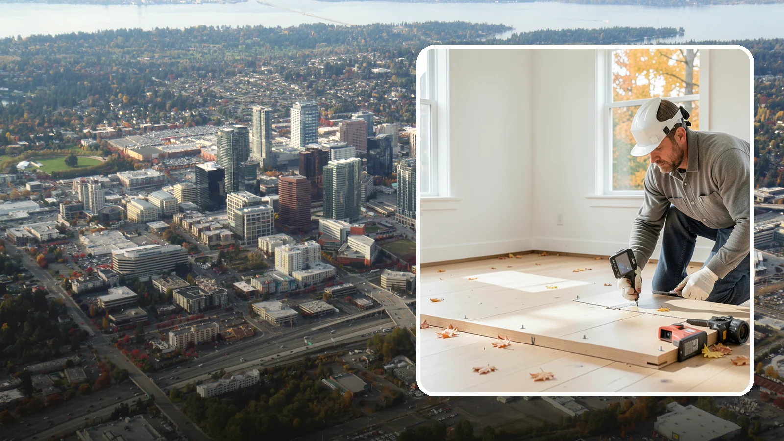 Subfloor Installation in Bellevue, King County, WA - We glue and fasten a flat, squeak-free subfloor deck that becomes the base for every finished floor above.