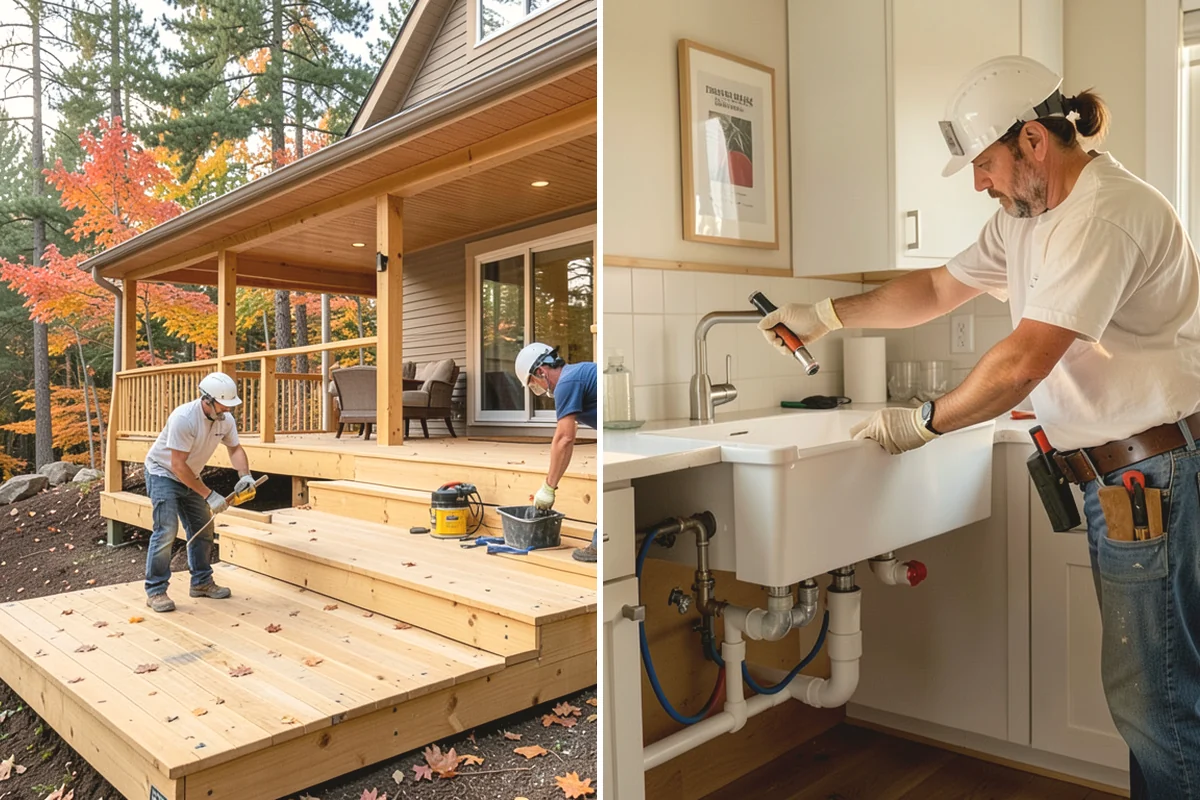 Subfloor Installation in Black Diamond, King County, WA - Inspect joist tops for level and correct any high or low spots