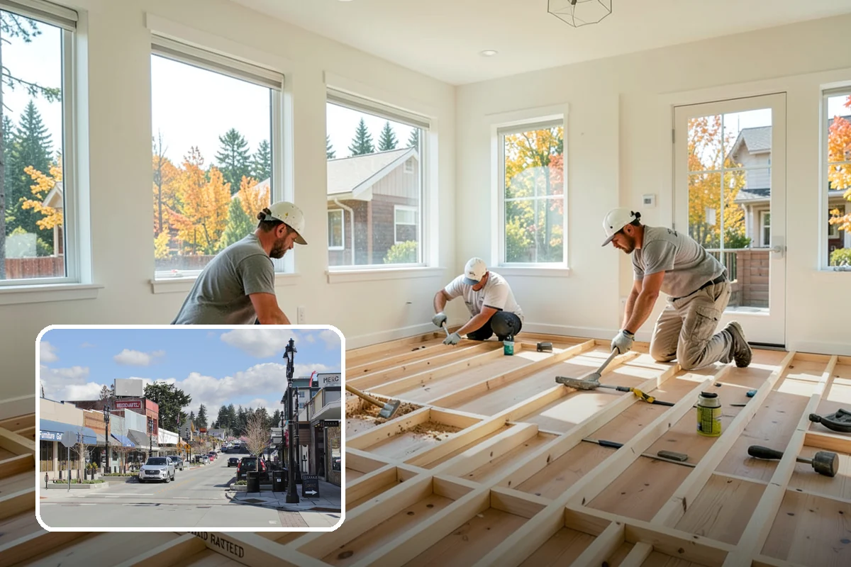 Subfloor Installation in Bothell, King County, WA - A flat deck that keeps finished flooring level and true