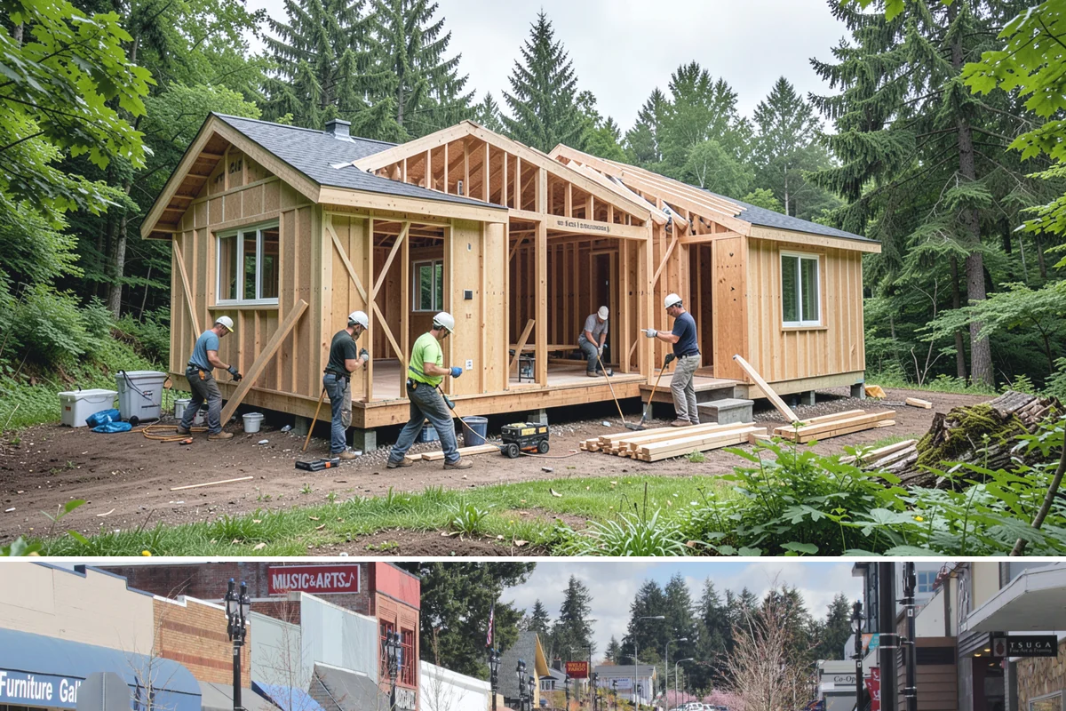 Subfloor Installation in Bothell, King County, WA - Subfloor goes down promptly after framing