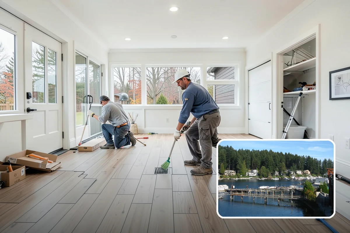 Subfloor Installation in Gig Harbor, Pierce County, WA - A flat deck that keeps finished flooring level and true