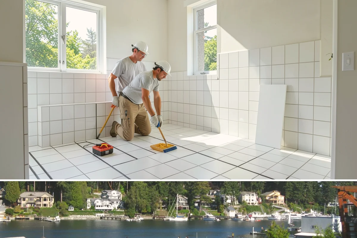 Subfloor Installation in Gig Harbor, Pierce County, WA - Subfloor goes down promptly after framing