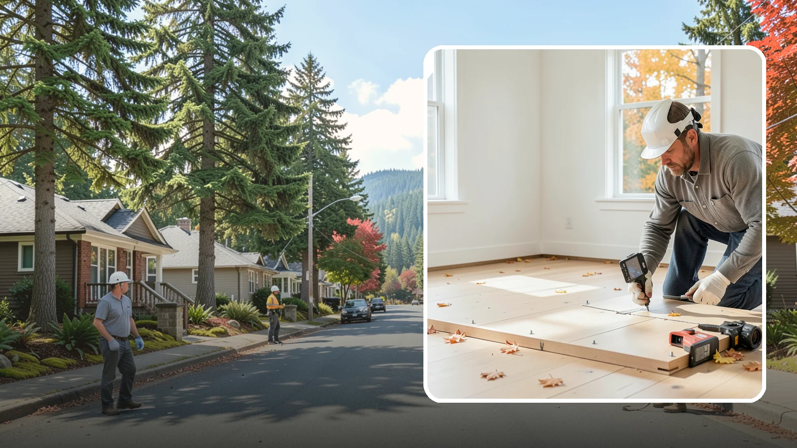 Subfloor Installation in Hunts Point, King County, WA - We glue and fasten a flat, squeak-free subfloor deck that becomes the base for every finished floor above.