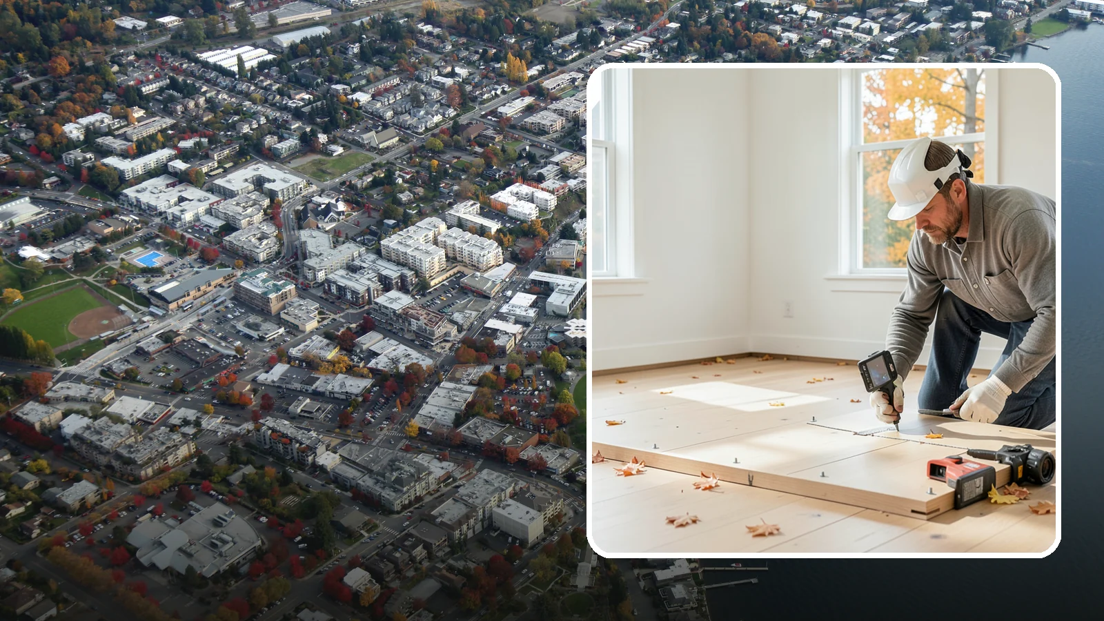 Subfloor Installation in Kirkland, King County, WA - We glue and fasten a flat, squeak-free subfloor deck that becomes the base for every finished floor above.