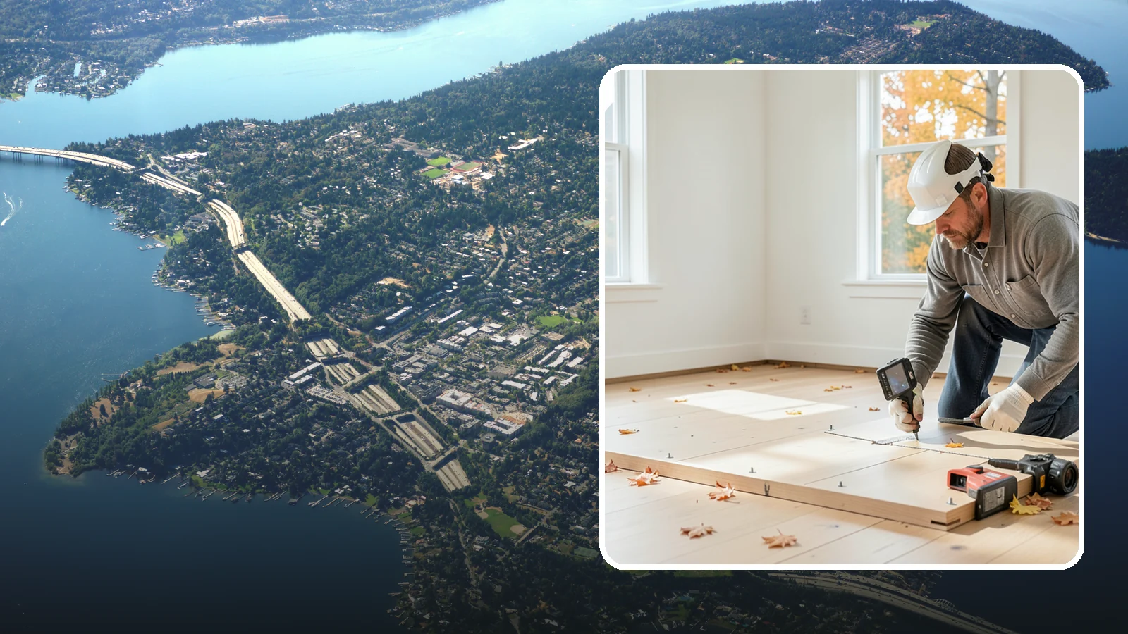 Subfloor Installation in Mercer Island, King County, WA - We glue and fasten a flat, squeak-free subfloor deck that becomes the base for every finished floor above.