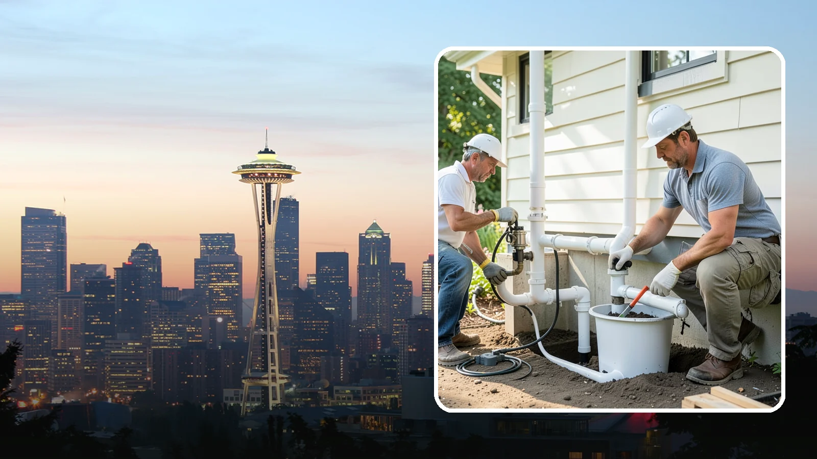 Sump Pump System Installation in Seattle, King County, WA - Setting up a basin, pump, and discharge line that automatically removes water collecting under or around your foundation.