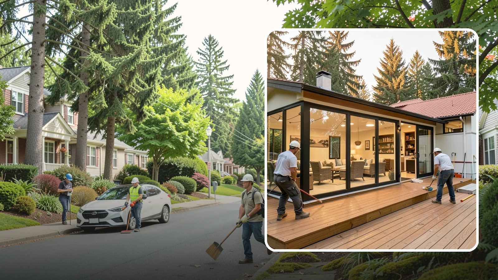 Sunroom Addition in Beaux Arts Village, King County, WA - A sunroom addition creates a bright, glass-walled room that lets you enjoy the outdoors while staying dry.