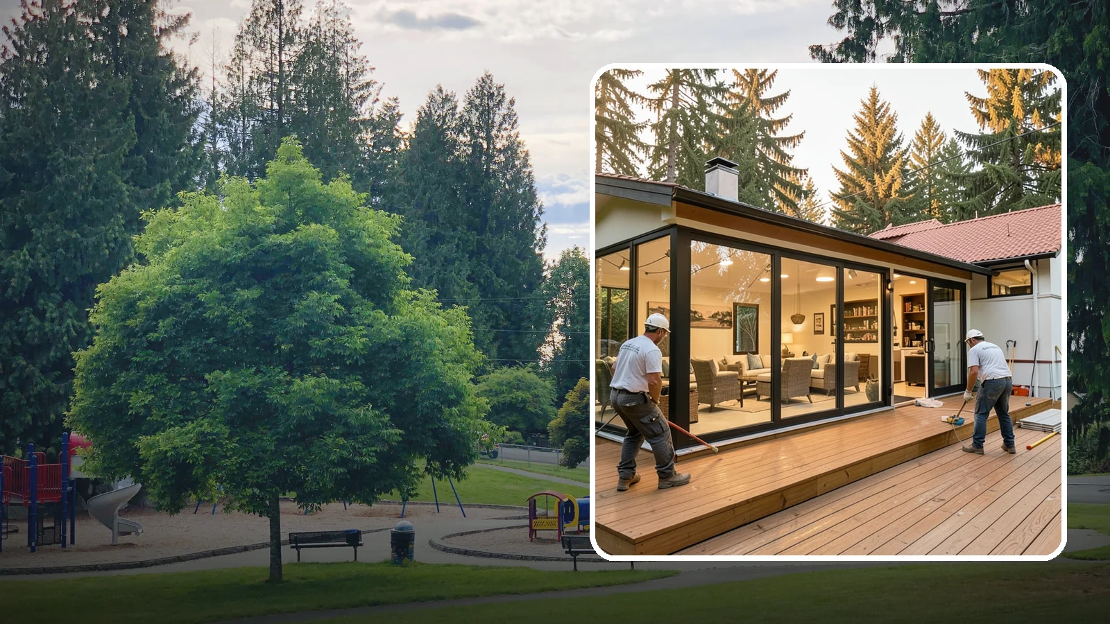 Sunroom Addition in Bonney Lake, Pierce County, WA - A sunroom addition creates a bright, glass-walled room that lets you enjoy the outdoors while staying dry.