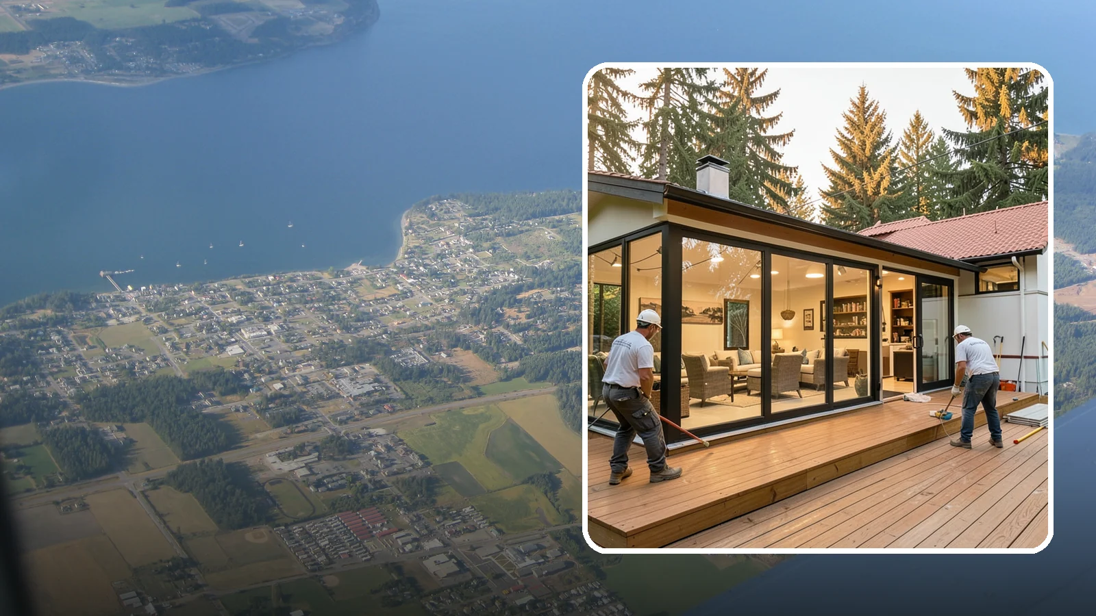 Sunroom Addition in Coupeville, Island County, WA - A sunroom addition creates a bright, glass-walled room that lets you enjoy the outdoors while staying dry.