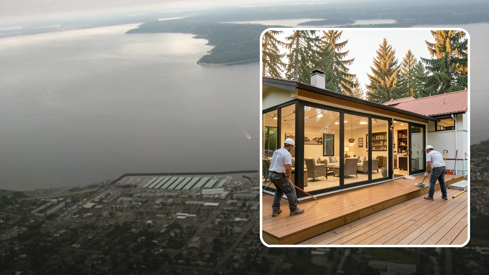 Sunroom Addition in Des Moines, King County, WA - A sunroom addition creates a bright, glass-walled room that lets you enjoy the outdoors while staying dry.