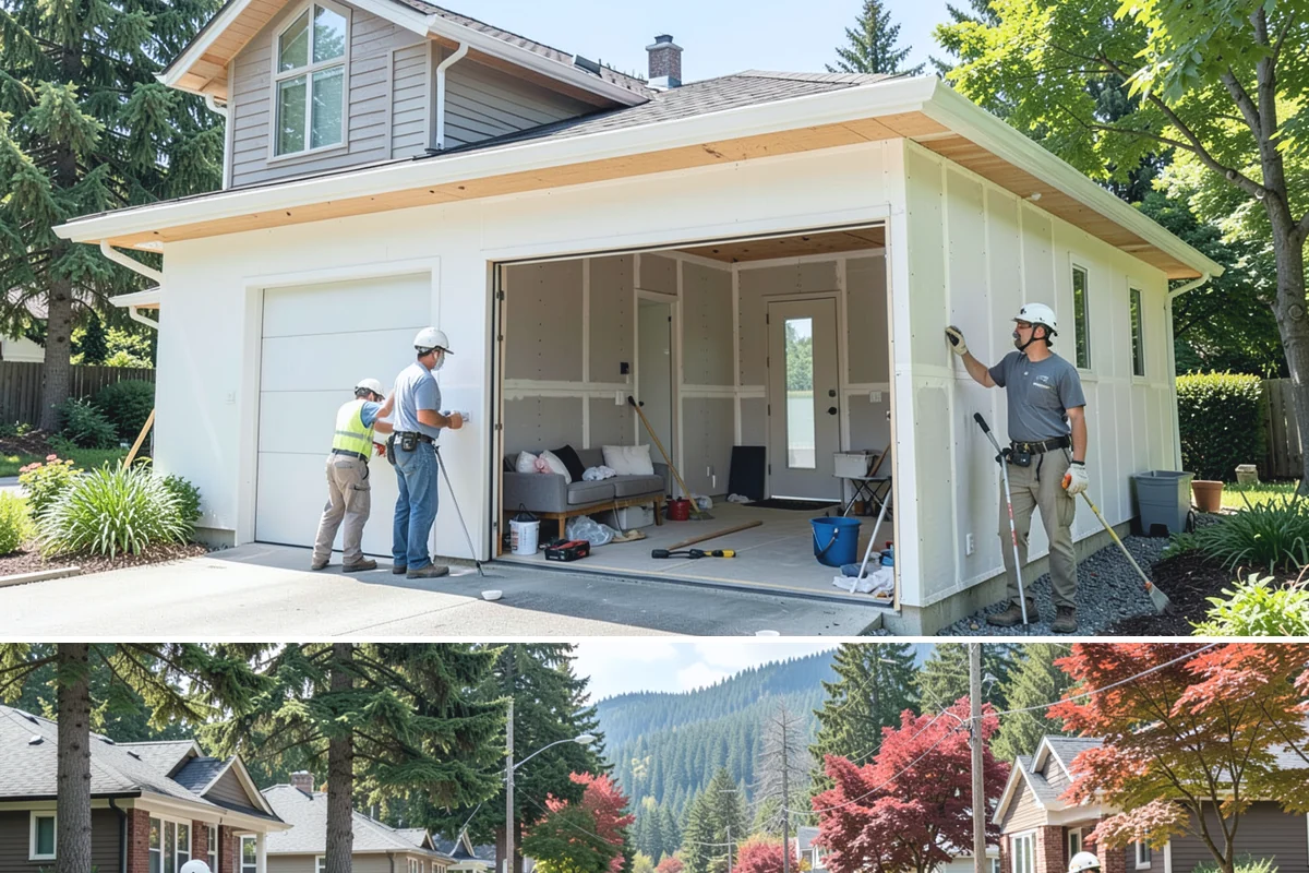Sunroom Addition in Hunts Point, King County, WA - Late spring and summer are ideal for building the enclosure so it is sealed and ready before autumn rains arrive.
