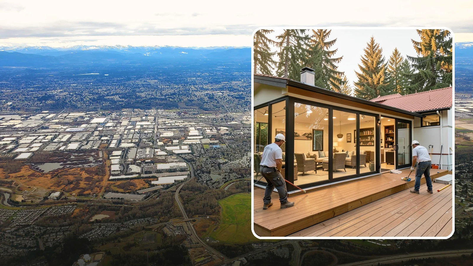 Sunroom Addition in Kent, King County, WA - A sunroom addition creates a bright, glass-walled room that lets you enjoy the outdoors while staying dry.
