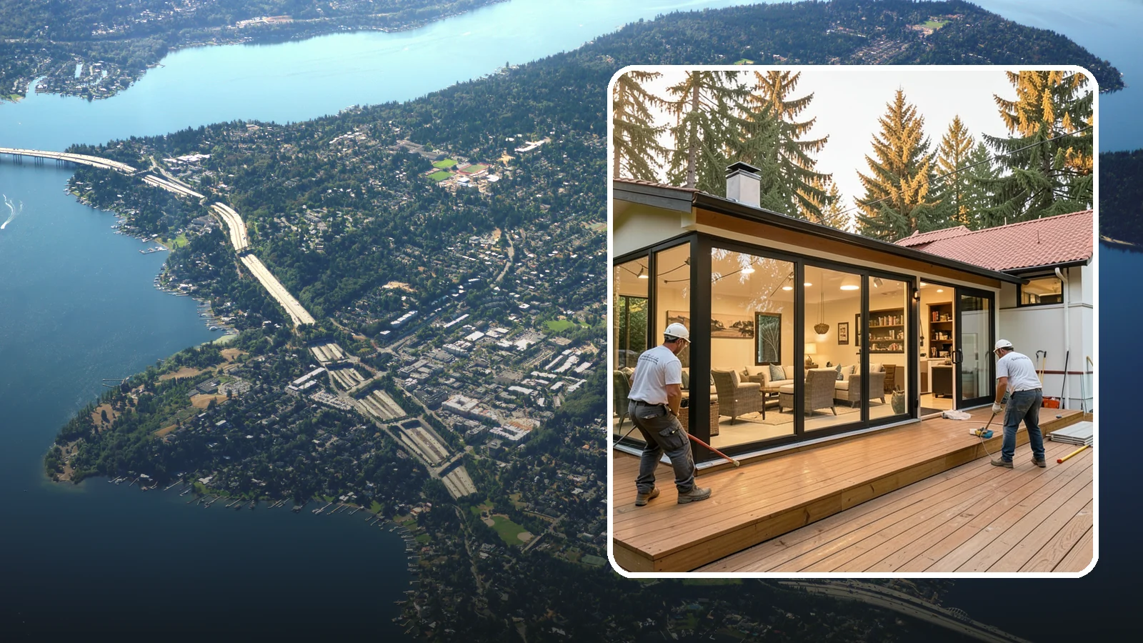 Sunroom Addition in Mercer Island, King County, WA - A sunroom addition creates a bright, glass-walled room that lets you enjoy the outdoors while staying dry.
