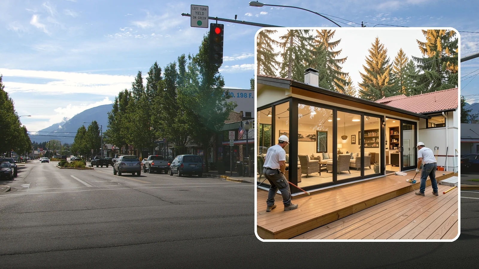 Sunroom Addition in North Bend, King County, WA - A sunroom addition creates a bright, glass-walled room that lets you enjoy the outdoors while staying dry.