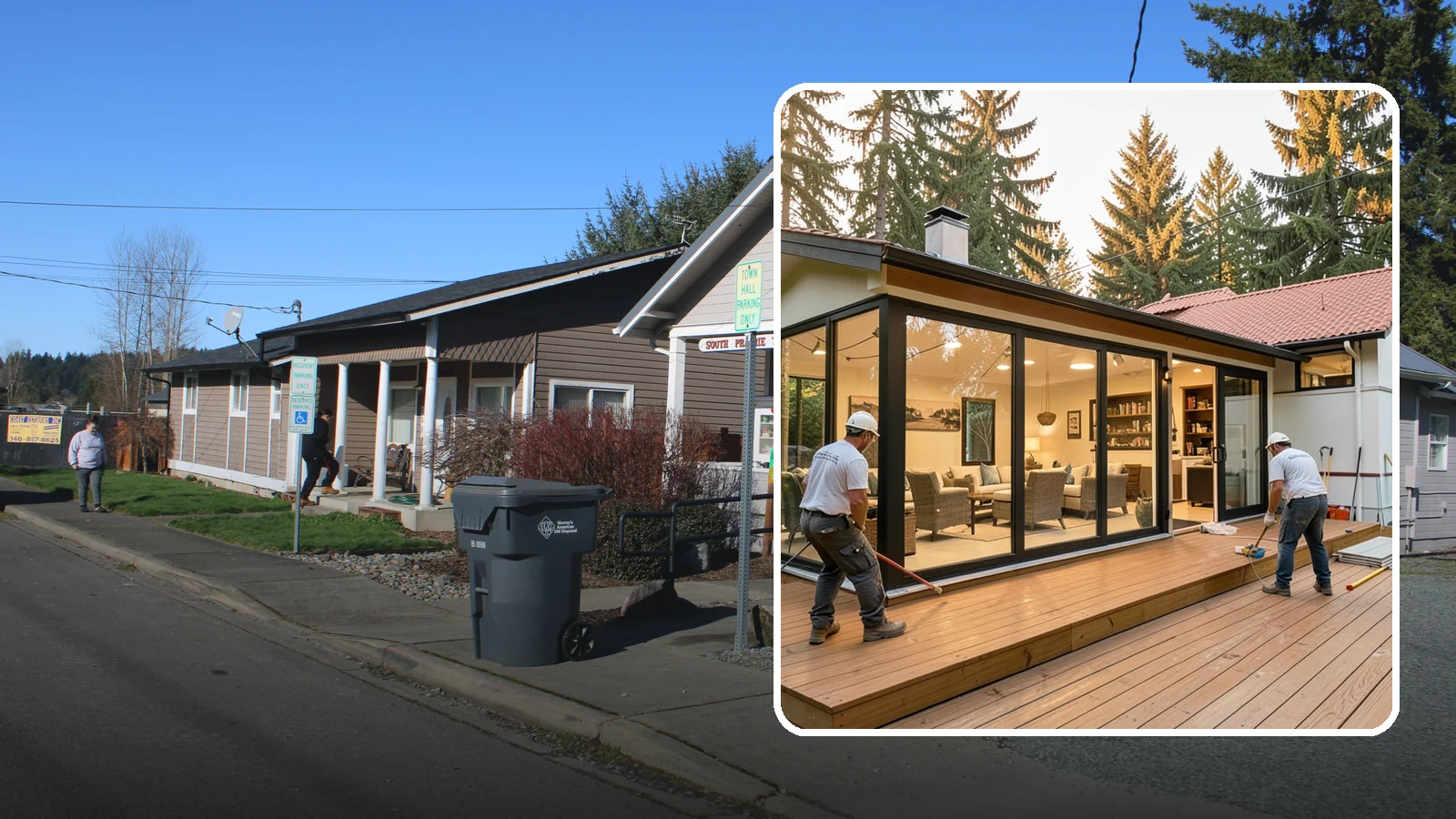 Sunroom Addition in South Prairie, Pierce County, WA - A sunroom addition creates a bright, glass-walled room that lets you enjoy the outdoors while staying dry.