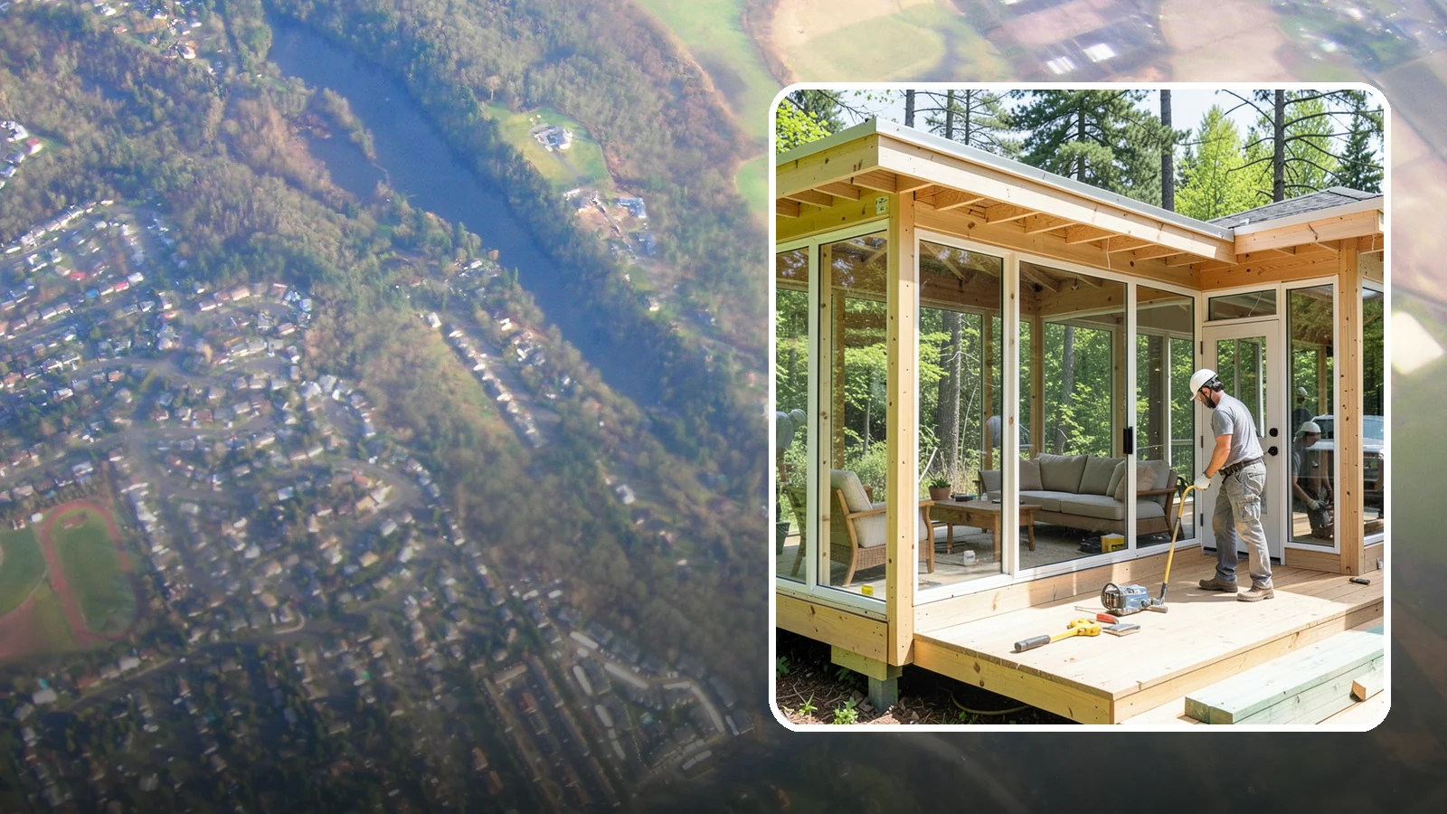 Sunroom Construction in Algona, King County, WA - A glass-walled room addition that brings natural light and outdoor views indoors.