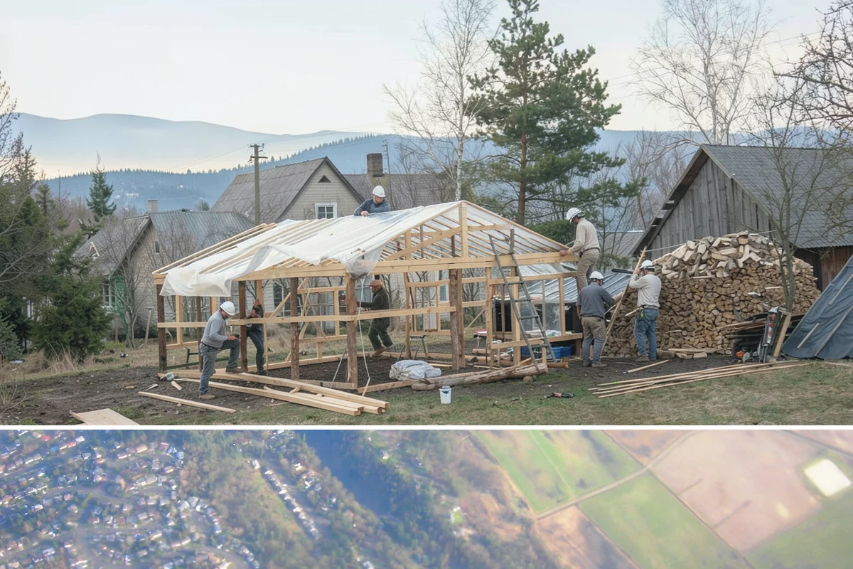 Sunroom Construction in Algona, King County, WA - Building in the drier months lets us open the wall to your home and close in the new structure without weather delays.