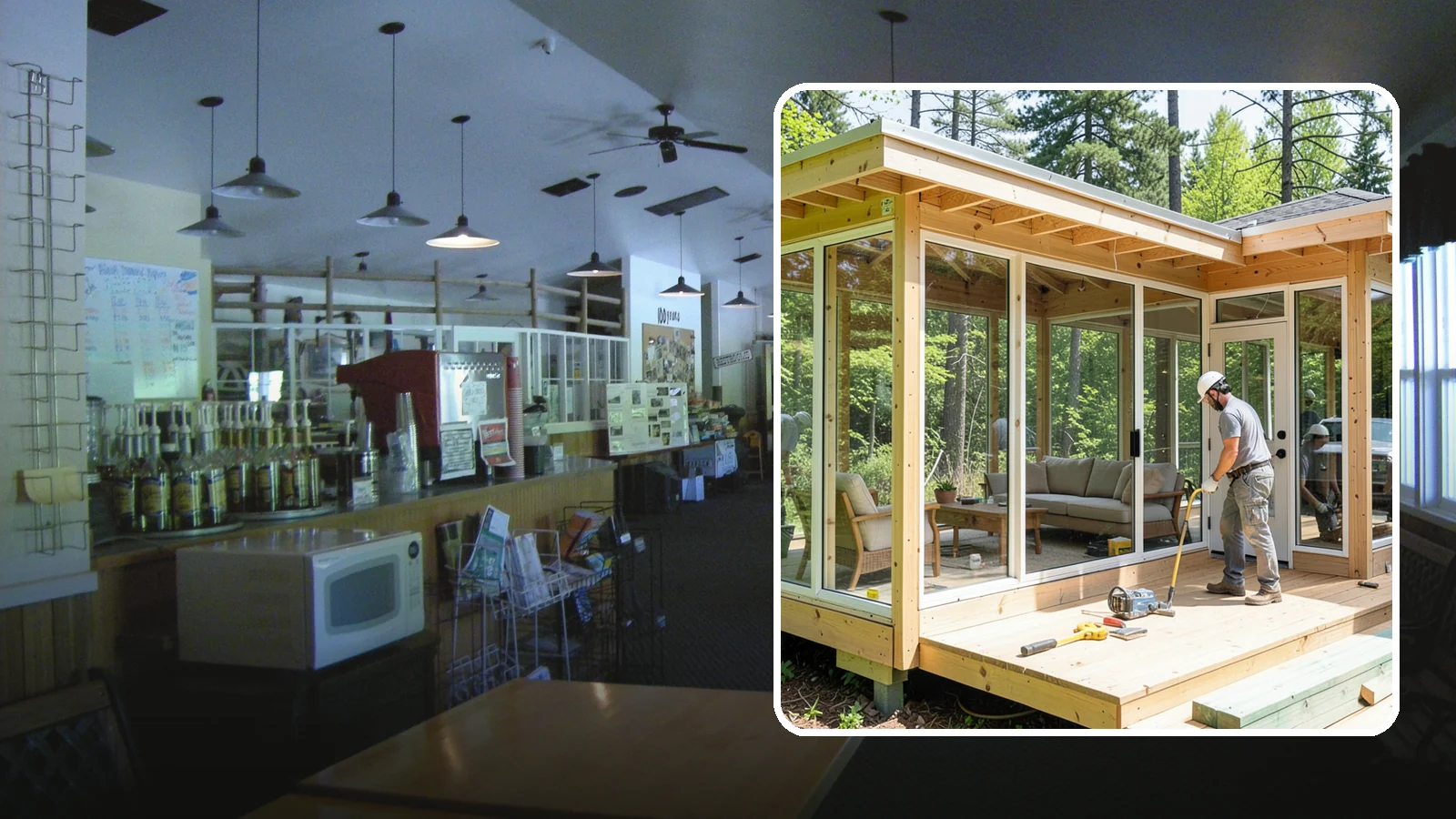 Sunroom Construction in Black Diamond, King County, WA - A glass-walled room addition that brings natural light and outdoor views indoors.