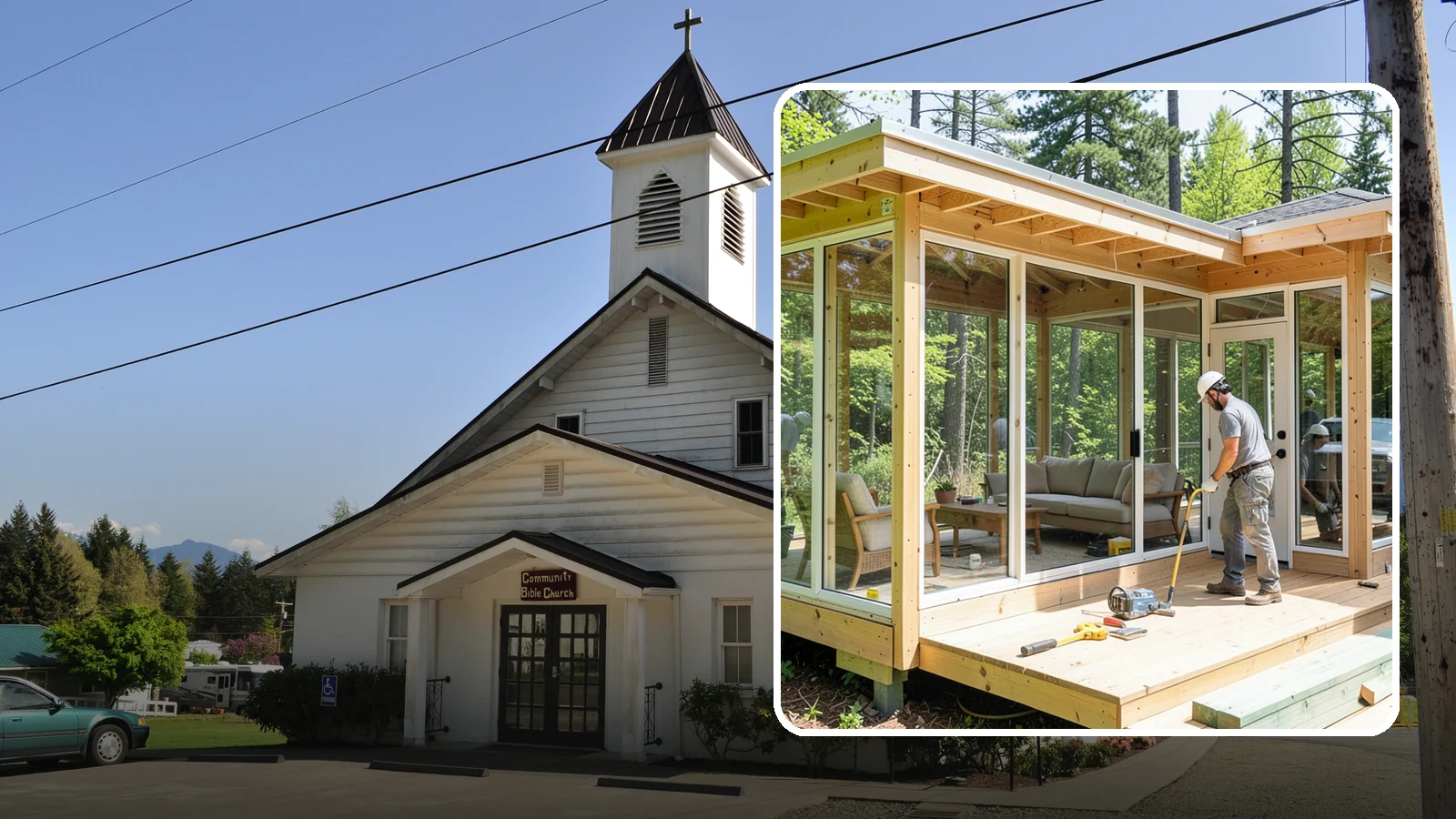 Sunroom Construction in Concrete, Skagit County, WA - A glass-walled room addition that brings natural light and outdoor views indoors.