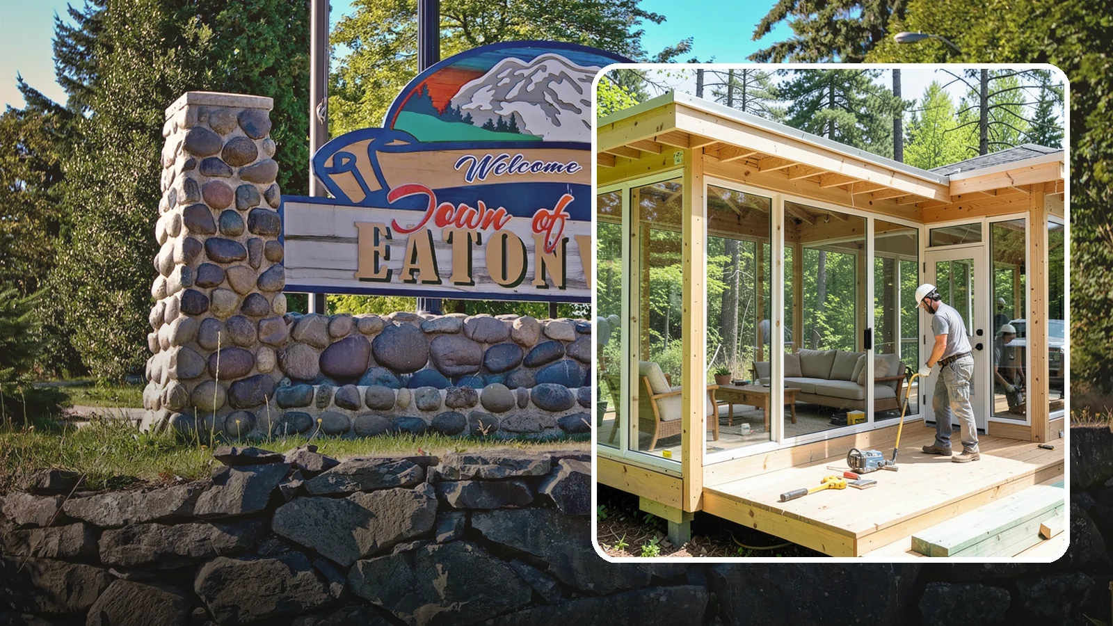 Sunroom Construction in Eatonville, Pierce County, WA - A glass-walled room addition that brings natural light and outdoor views indoors.
