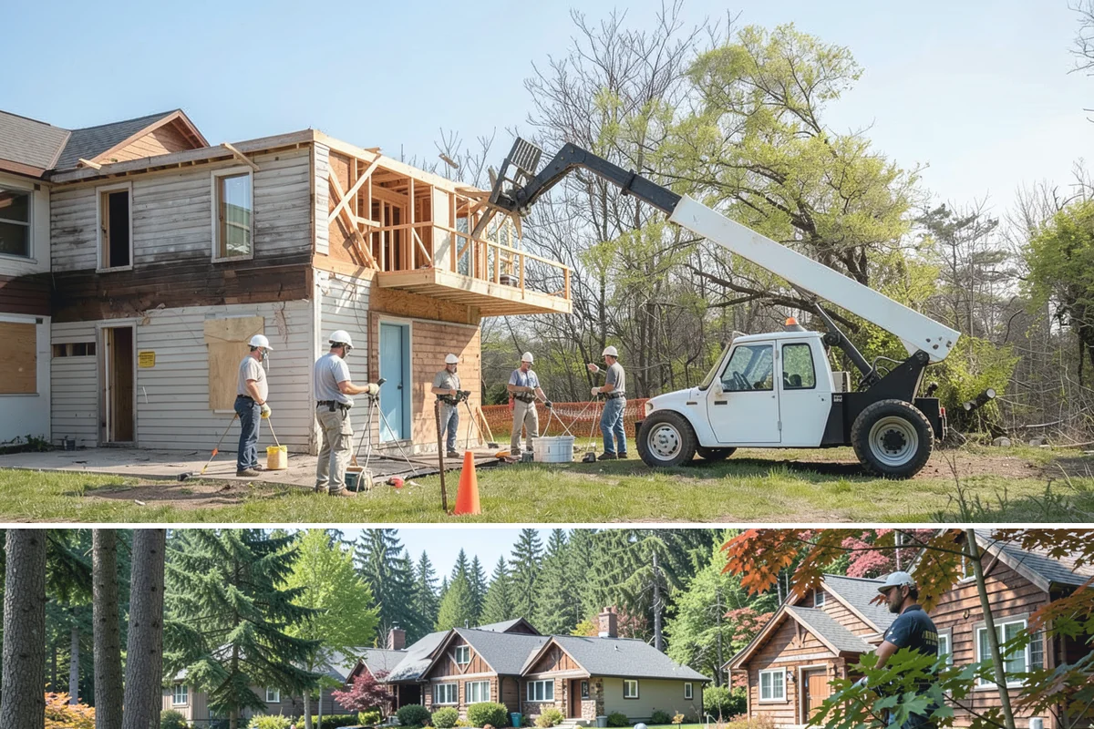 Sunroom Construction in Edgewood, Pierce County, WA - Building in the drier months lets us open the wall to your home and close in the new structure without weather delays.