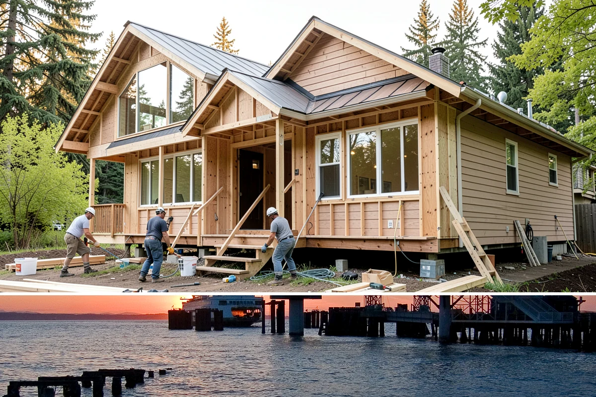 Sunroom Construction in Edmonds, Snohomish County, WA - Building in the drier months lets us open the wall to your home and close in the new structure without weather delays.