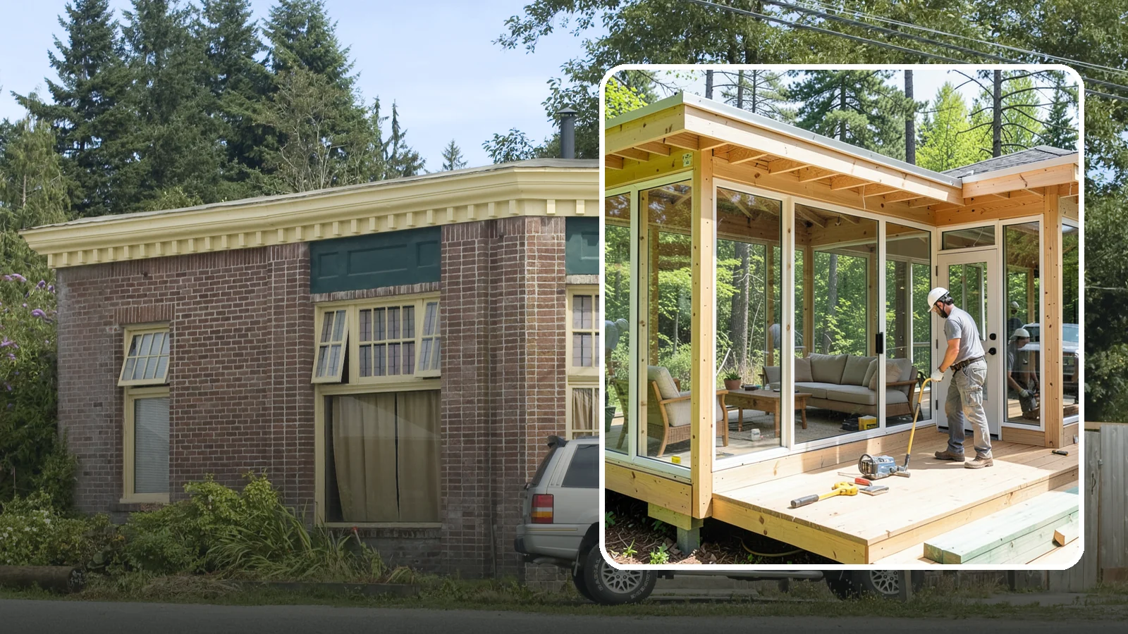 Sunroom Construction in Hamilton, Skagit County, WA - A glass-walled room addition that brings natural light and outdoor views indoors.