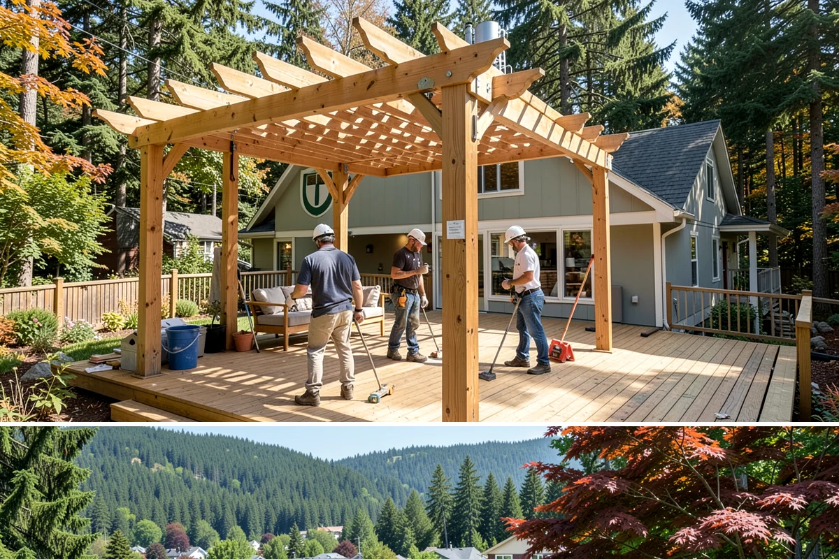 Sunroom Construction in Index, Snohomish County, WA - Building in the drier months lets us open the wall to your home and close in the new structure without weather delays.