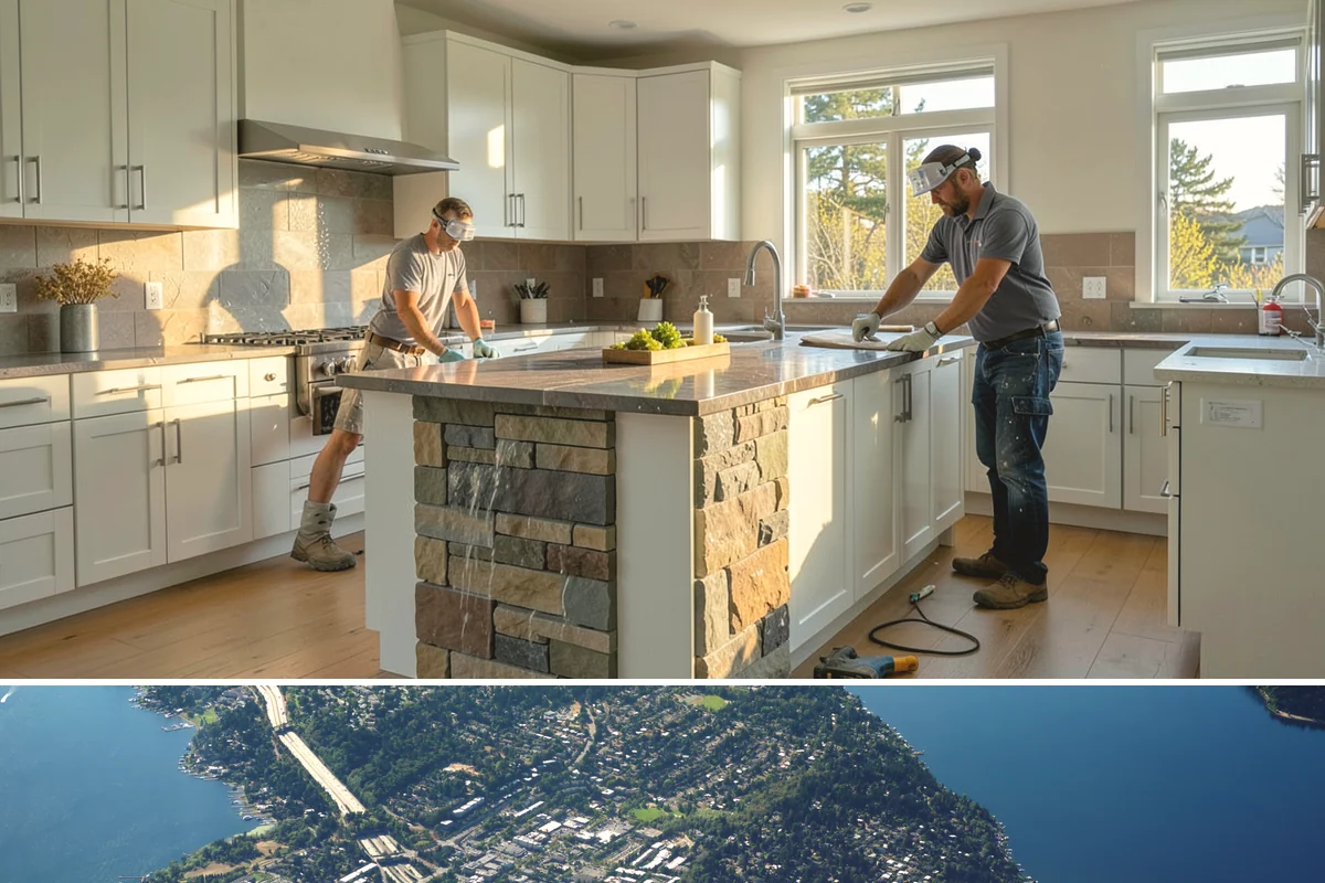 Sunroom Construction in Mercer Island, King County, WA - Building in the drier months lets us open the wall to your home and close in the new structure without weather delays.