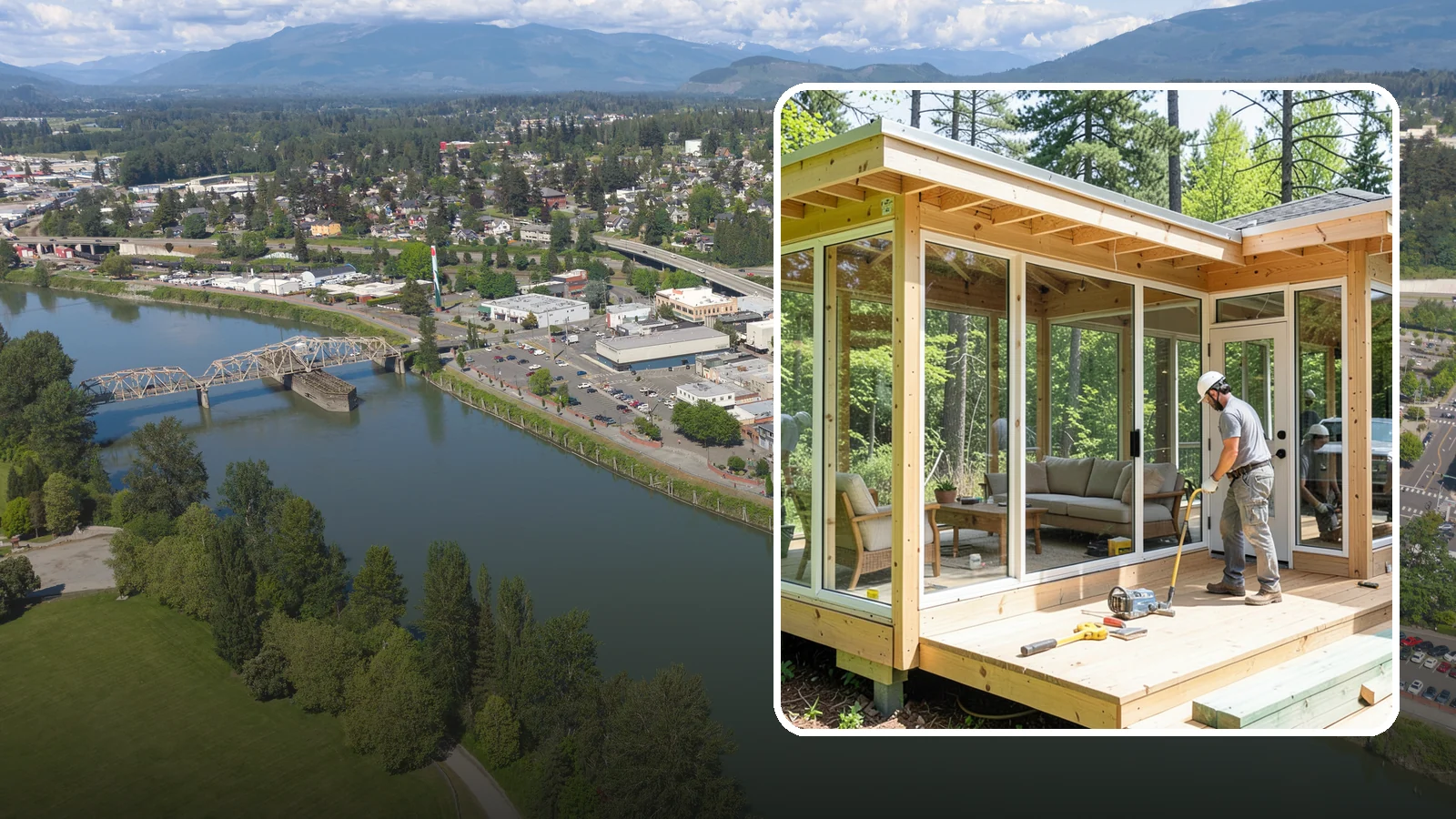 Sunroom Construction in Mount Vernon, Skagit County, WA - A glass-walled room addition that brings natural light and outdoor views indoors.