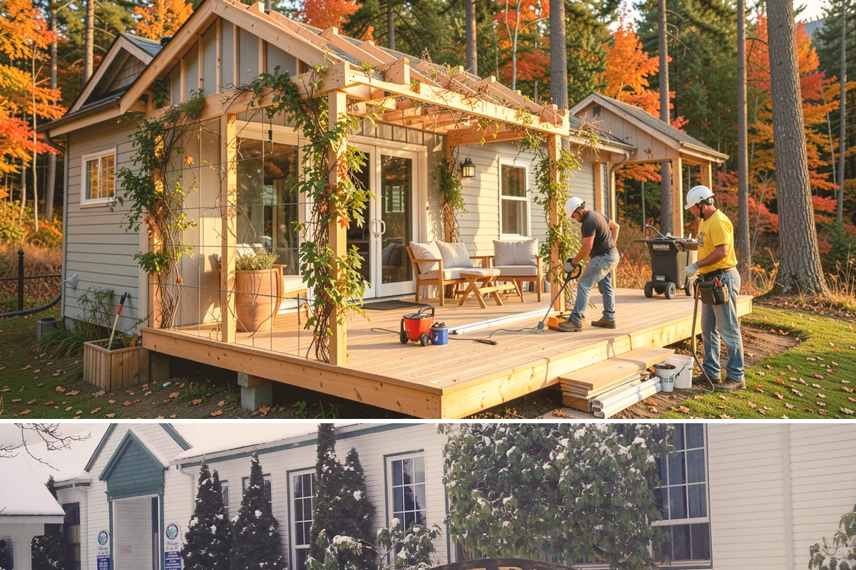 Sunroom Construction in Pacific, King County, WA - Building in the drier months lets us open the wall to your home and close in the new structure without weather delays.