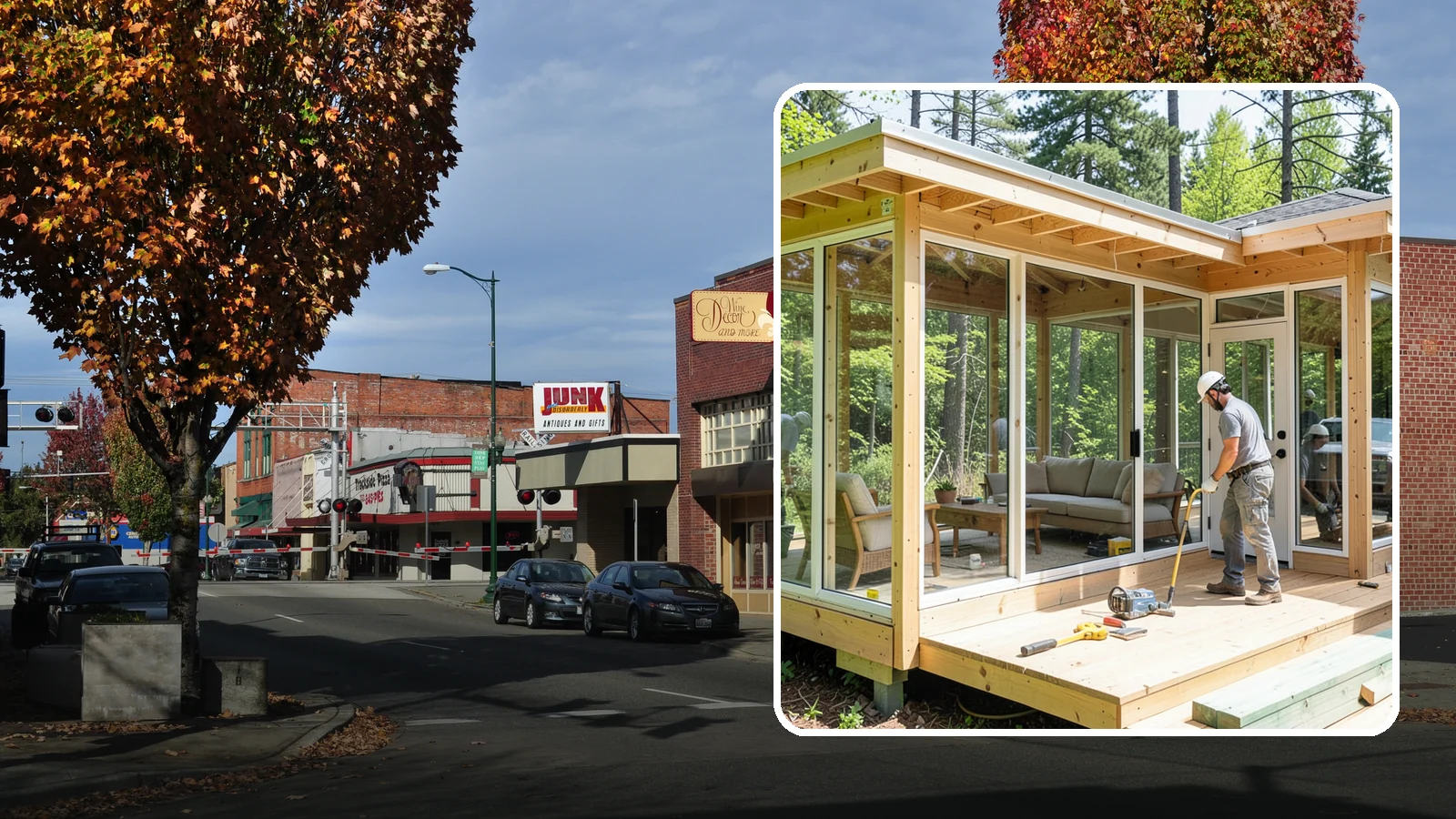 Sunroom Construction in Puyallup, Pierce County, WA - A glass-walled room addition that brings natural light and outdoor views indoors.