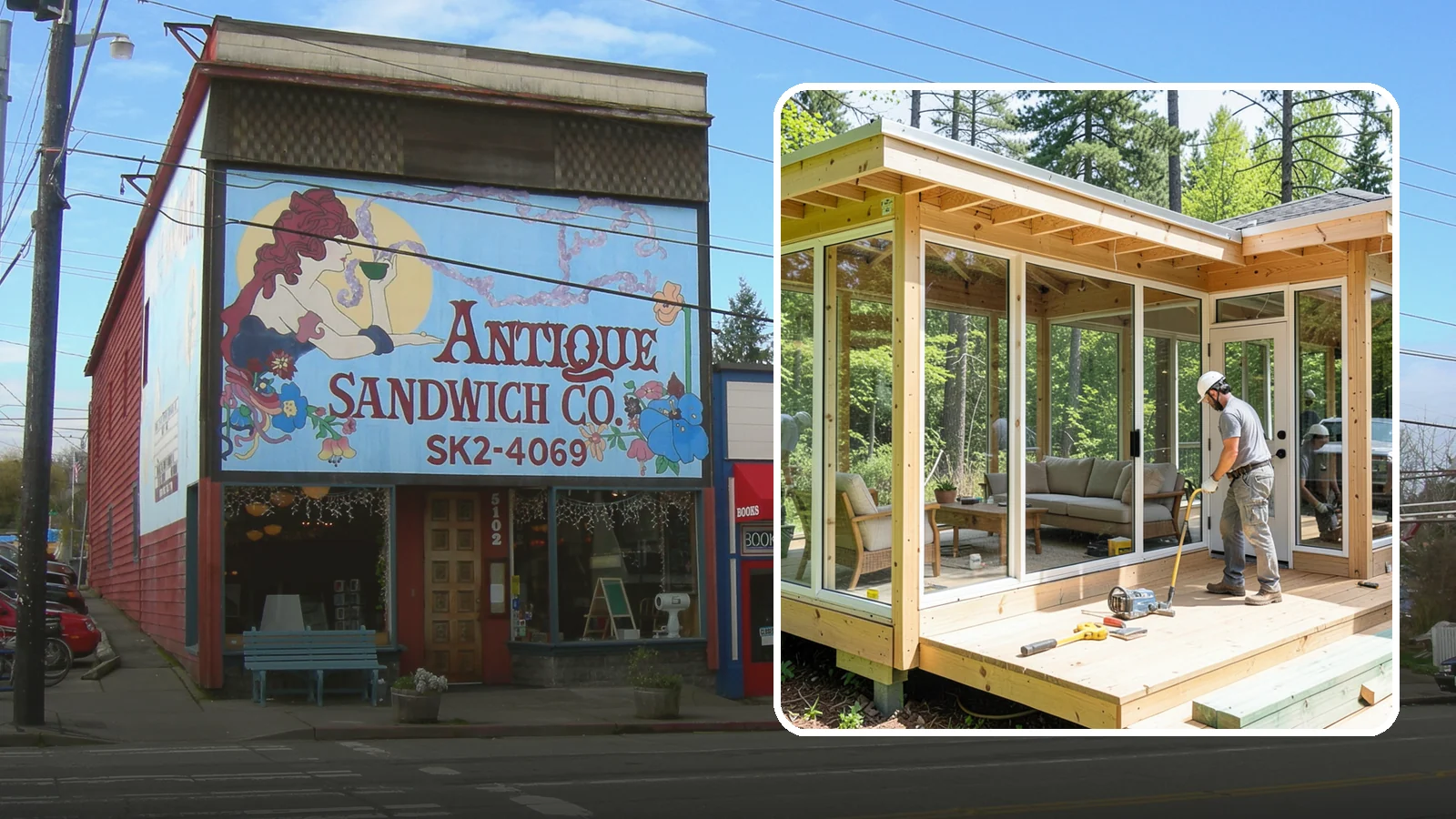 Sunroom Construction in Ruston, Pierce County, WA - A glass-walled room addition that brings natural light and outdoor views indoors.