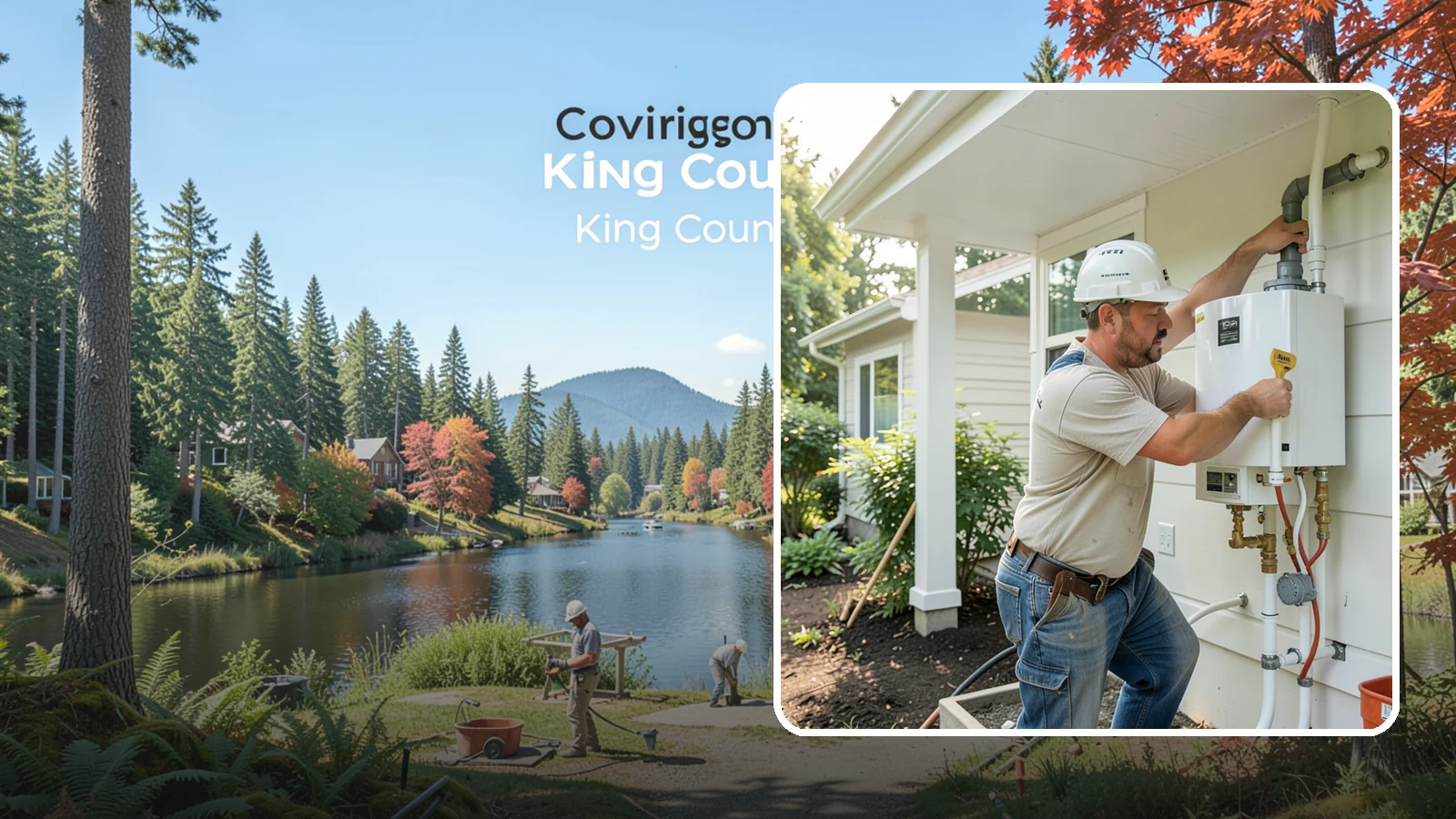 Tankless Water Heater Installation in Covington, King County, WA - Tankless water heater installation delivering endless hot water and lower standby energy loss.
