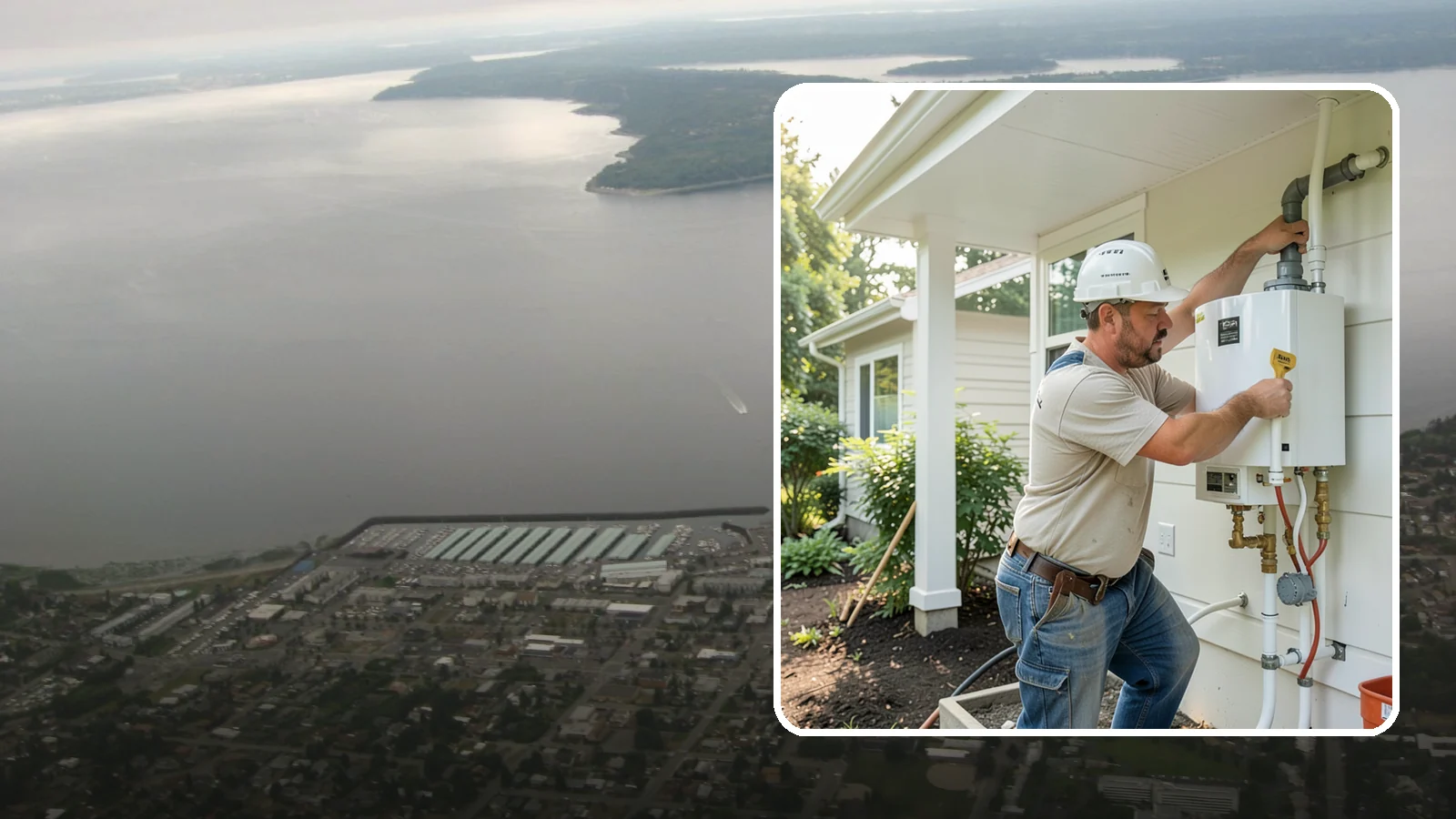 Tankless Water Heater Installation in Des Moines, King County, WA - Tankless water heater installation delivering endless hot water and lower standby energy loss.