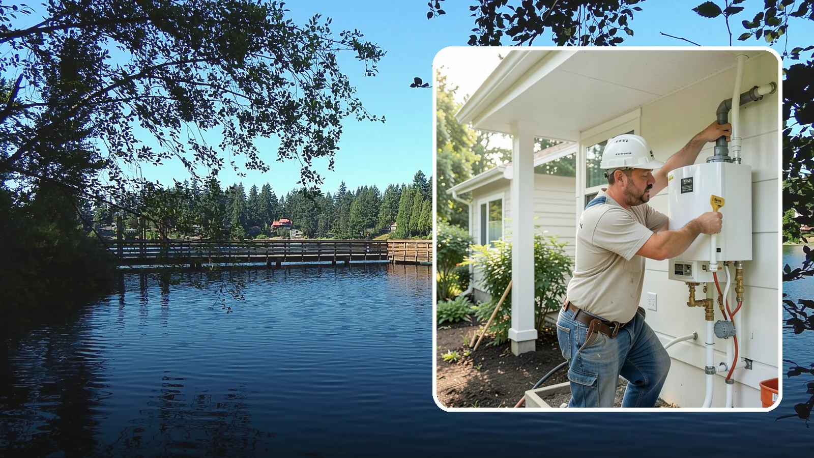 Tankless Water Heater Installation in Federal Way, King County, WA - Tankless water heater installation delivering endless hot water and lower standby energy loss.