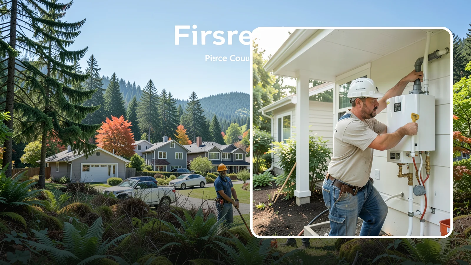 Tankless Water Heater Installation in Fircrest, Pierce County, WA - Tankless water heater installation delivering endless hot water and lower standby energy loss.