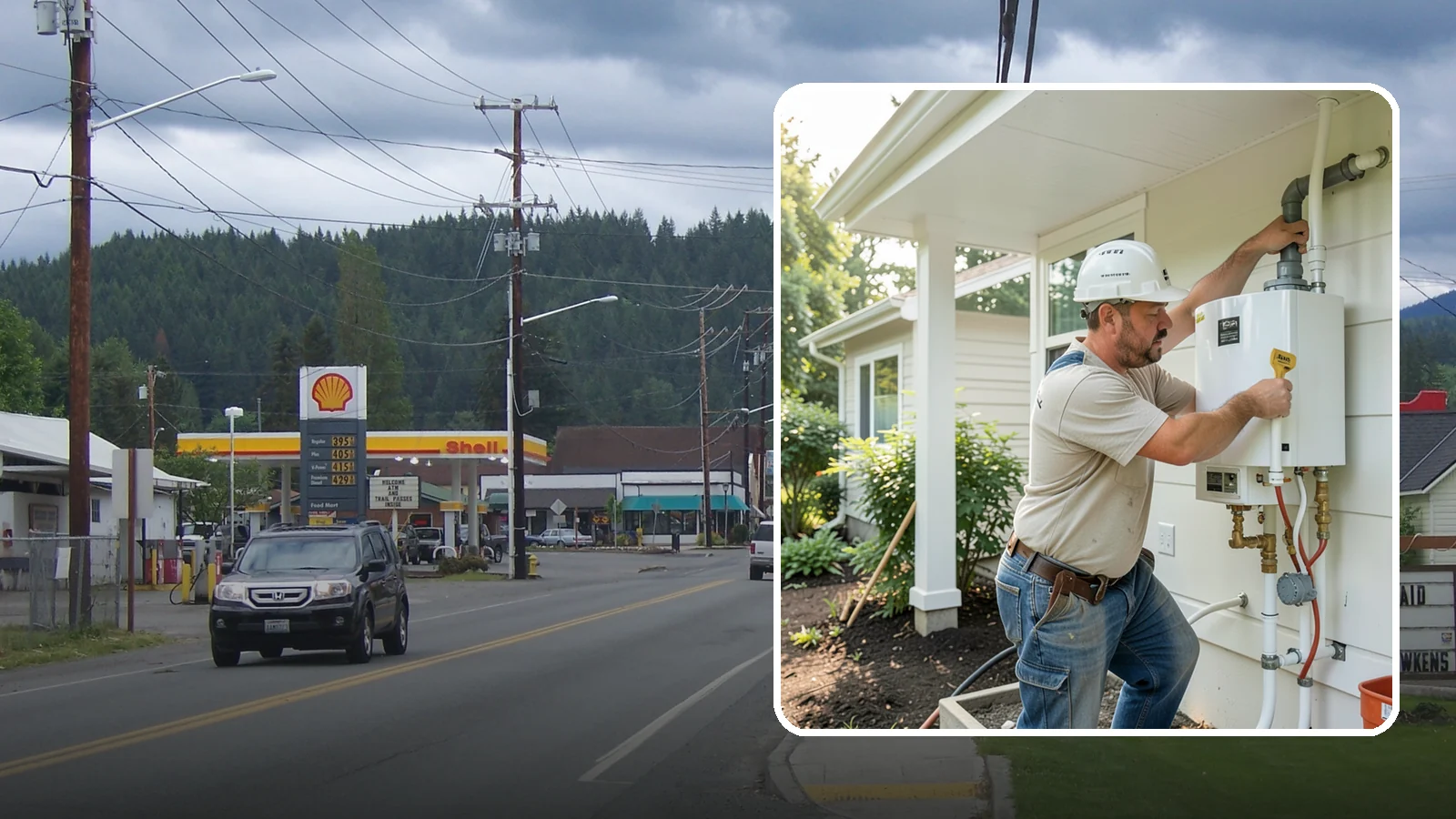 Tankless Water Heater Installation in Granite Falls, Snohomish County, WA - Tankless water heater installation delivering endless hot water and lower standby energy loss.