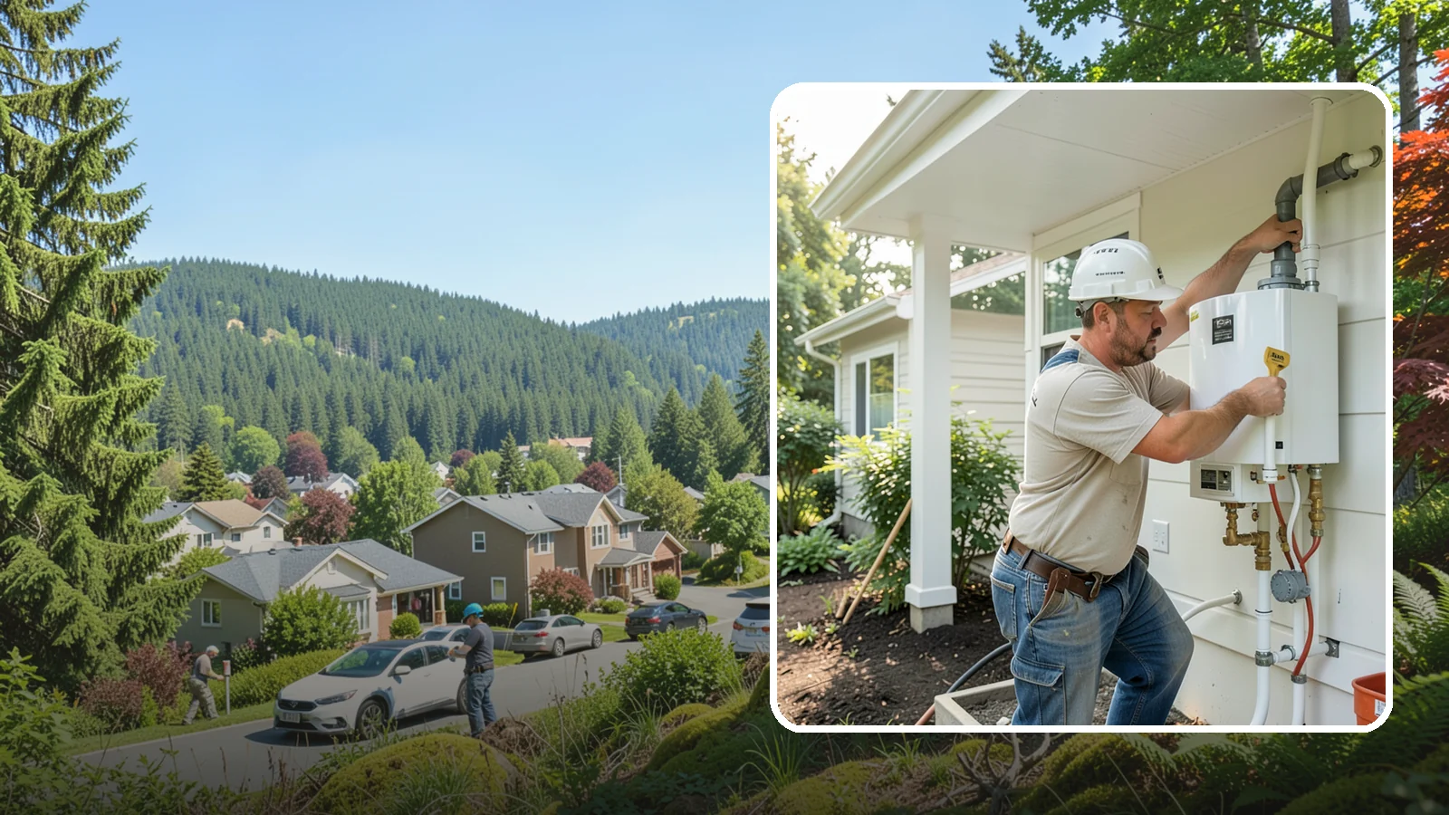 Tankless Water Heater Installation in Index, Snohomish County, WA - Tankless water heater installation delivering endless hot water and lower standby energy loss.