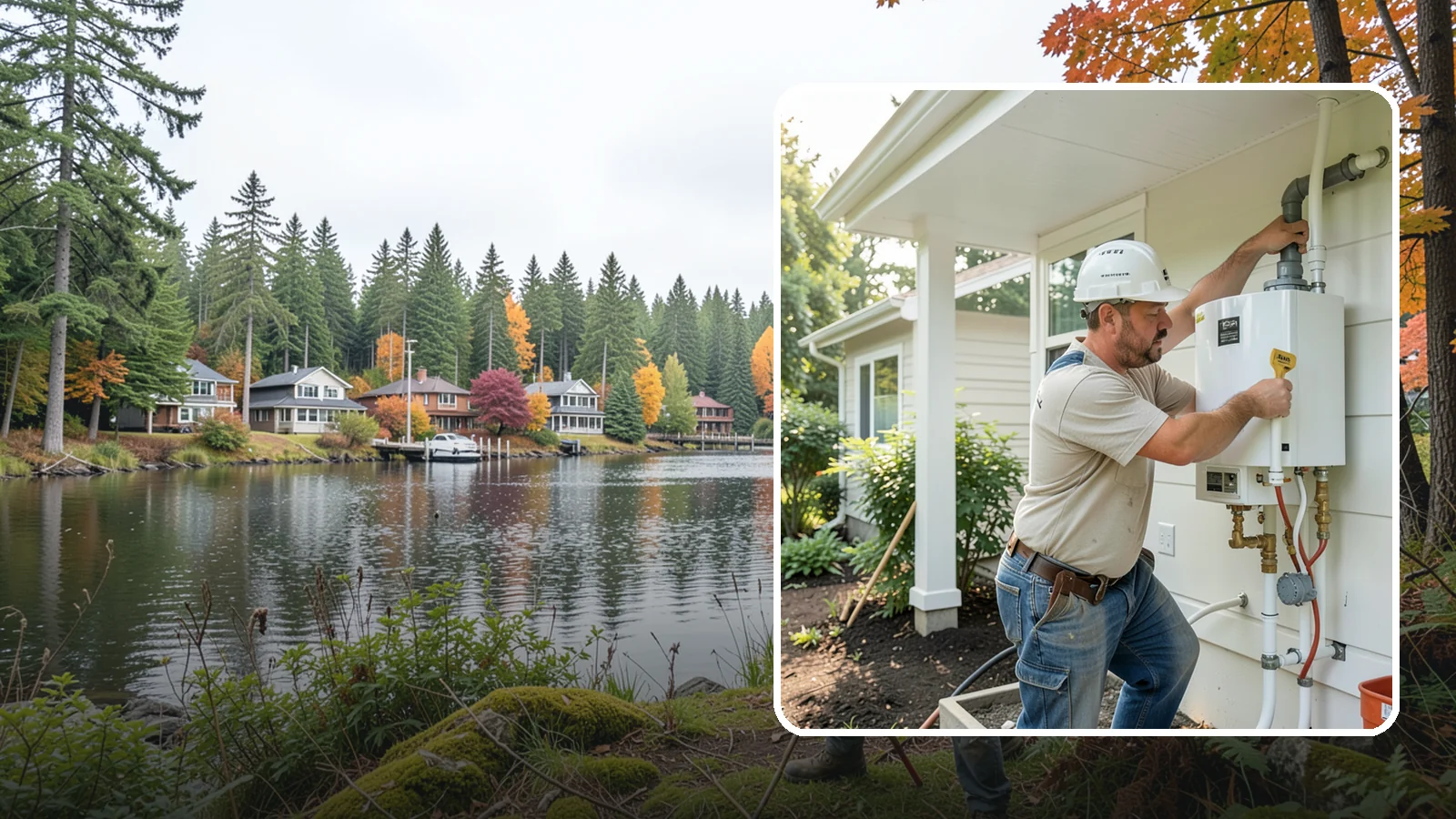 Tankless Water Heater Installation in La Conner, Skagit County, WA - Tankless water heater installation delivering endless hot water and lower standby energy loss.